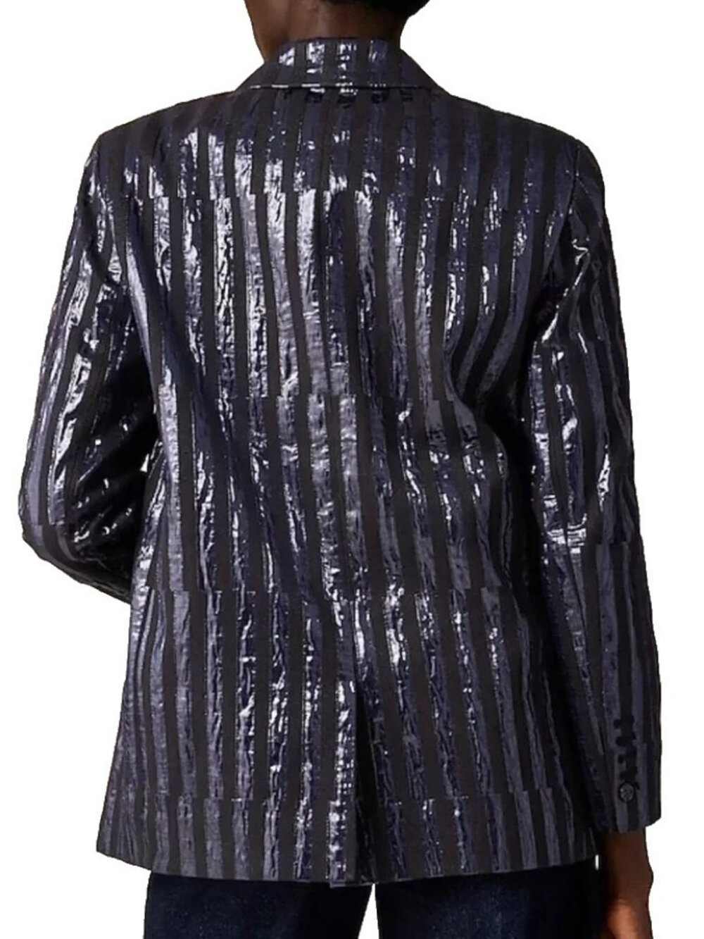 NWT Christopher John Rogers X J.Crew Relaxed Blazer in Metallic Stripe Jacket 10 - Picture 3 of 11